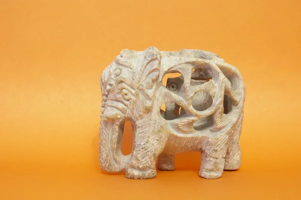 stock image The carved flinty elephant within elephant calf .