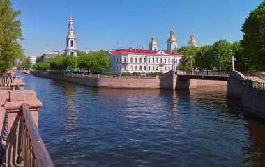 Sain Petersburg. The crossing of Griboyedov canal and Krukov cana clipart