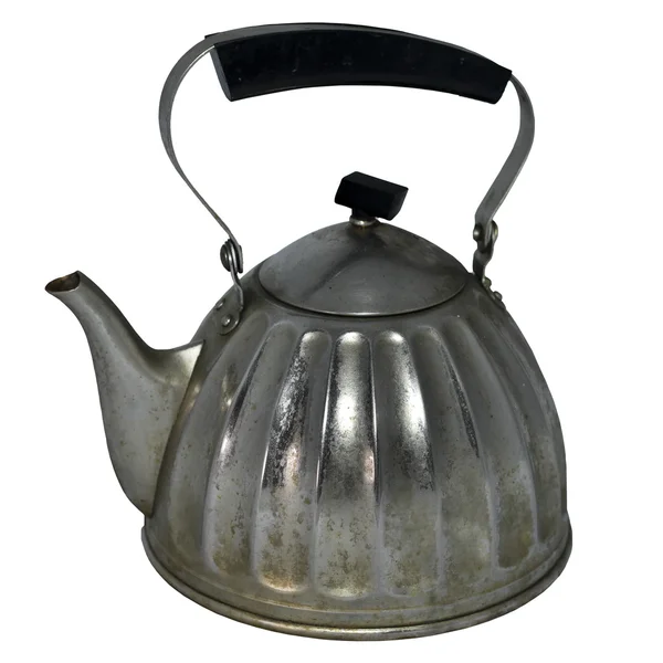 Old kettle isolated on white — Stock Photo, Image