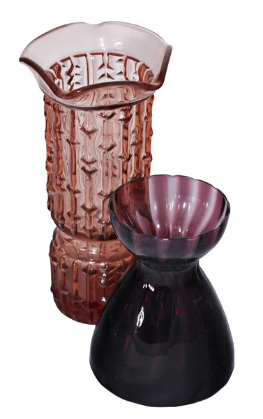 Old purple vases islated on white — Stock Photo, Image