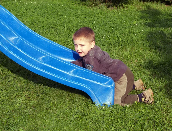 Boy on slipway — Stock Photo, Image