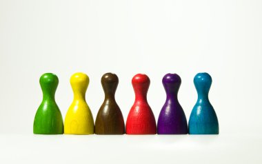 Coloured pawns clipart