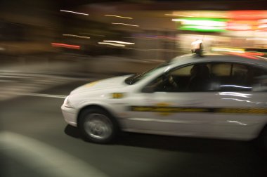 Speeding taxi