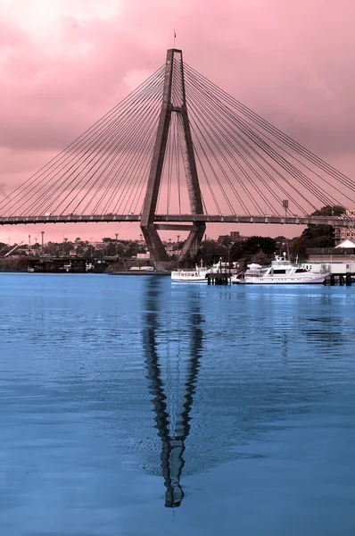 Colored bridge  Anzac Bridge in Sydney — Stok fotoğraf