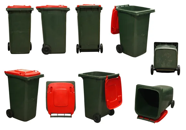 Rode vuilnisbakken — Stockfoto