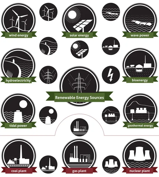 可再生能源-图标包 — 图库矢量图片