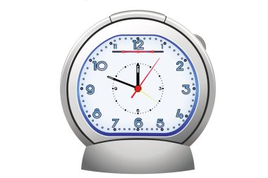 Silver alarm clock illustratoin clipart