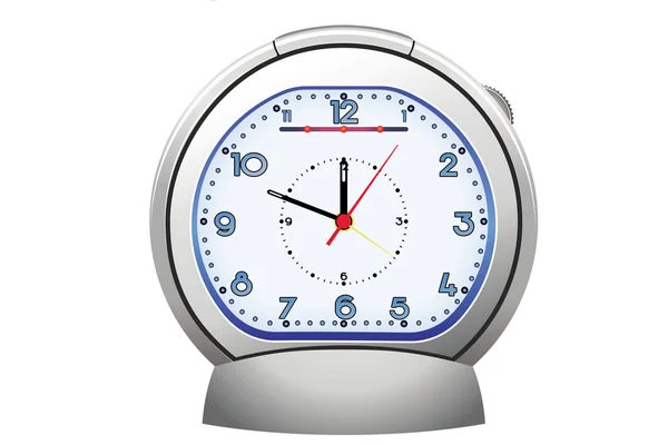 Relógio de alarme prateado ilustratoin — Vetor de Stock