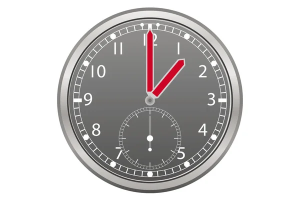 Grey clock with red arrow illustration — Stock Vector