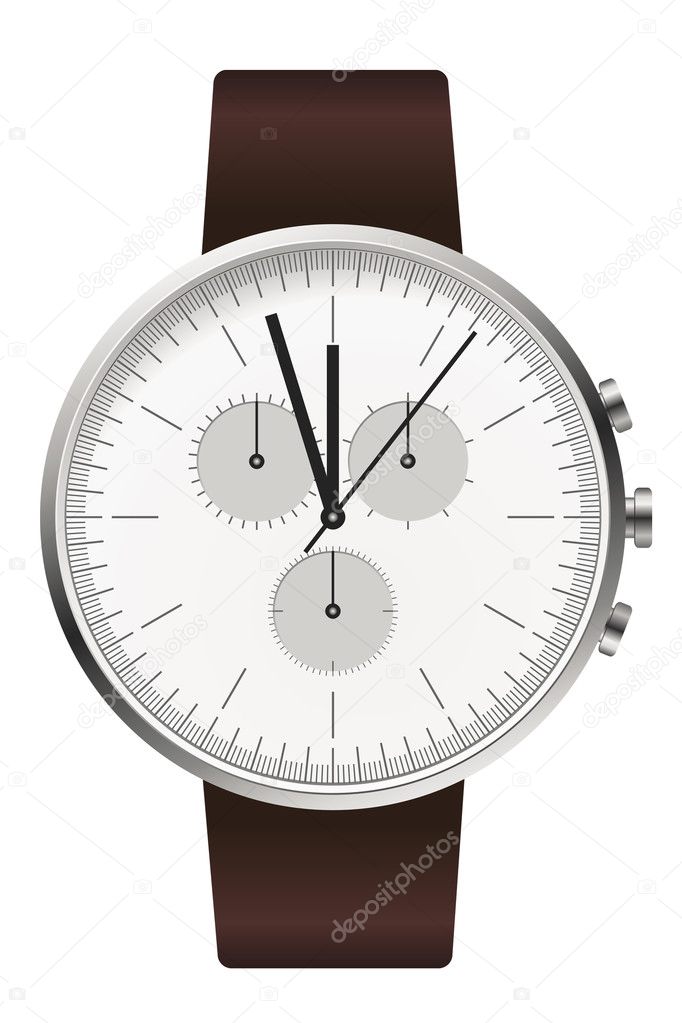 Silver hand watch illustration