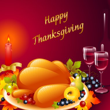 Thanksgiving cards. background with turkey clipart