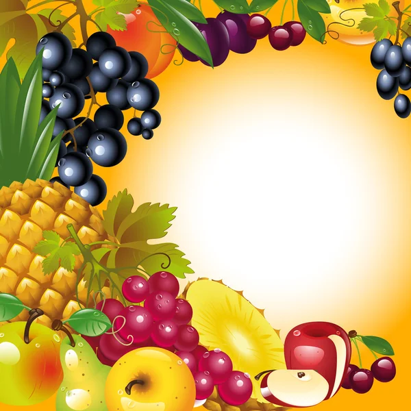 Cartão de Acção de Graças. fundo de fruta — Vetor de Stock