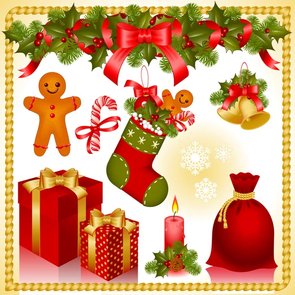 Χριστουγεννιάτικη set. δώρα — Διανυσματικό Αρχείο