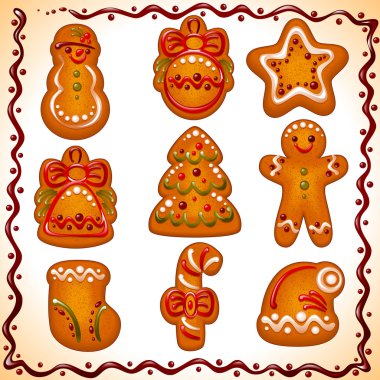 Set of Christmas cookies clipart