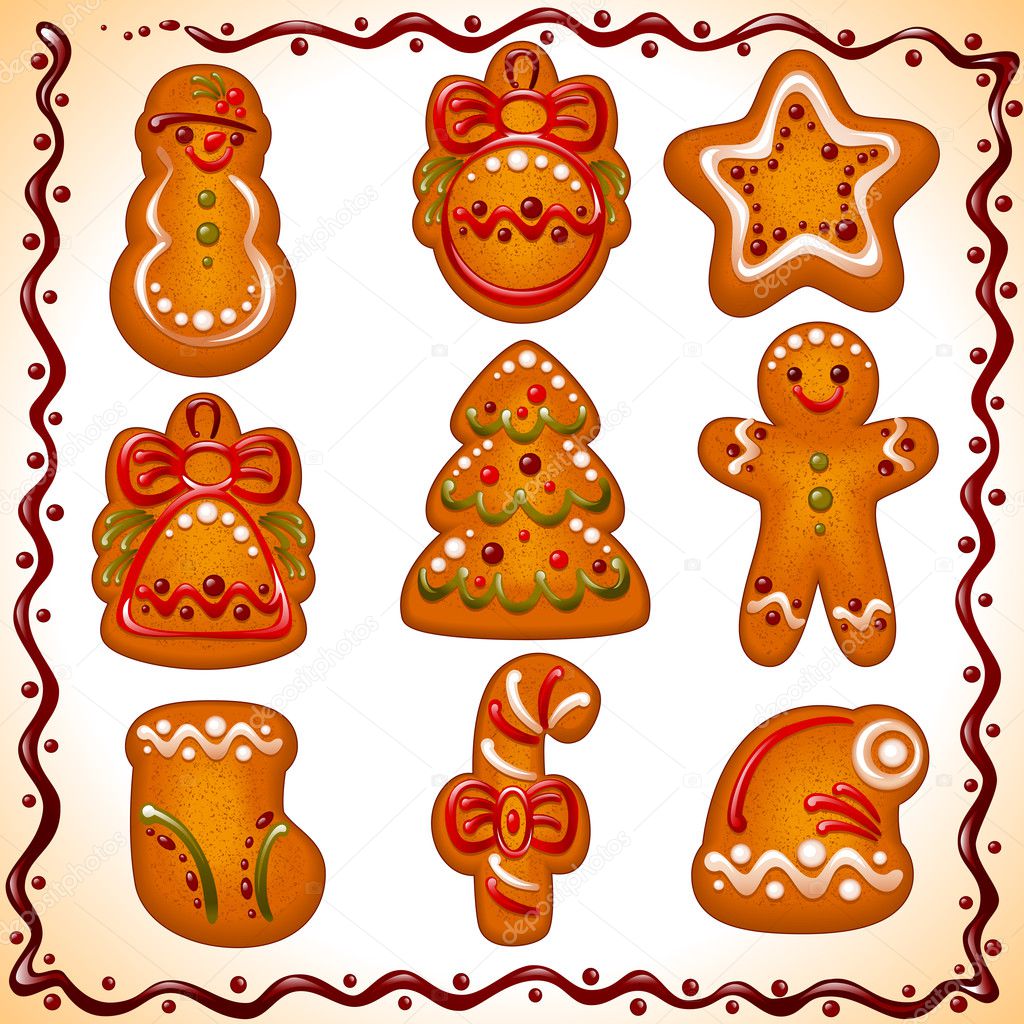 Set of Christmas cookies