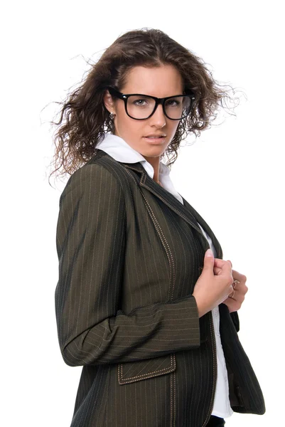 Krásná žena nosí brýle — Stock fotografie