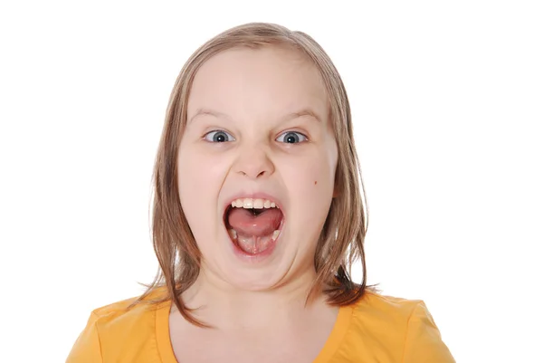 Het kleine meisje schreeuwt — Stockfoto