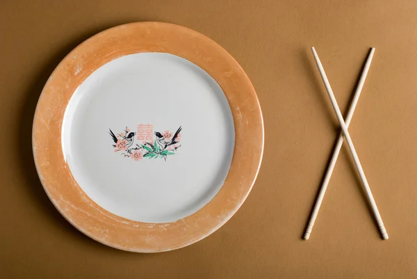 The Chinese sticks and plate