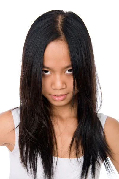 Portrait of serious Asian girl — Stock Photo, Image
