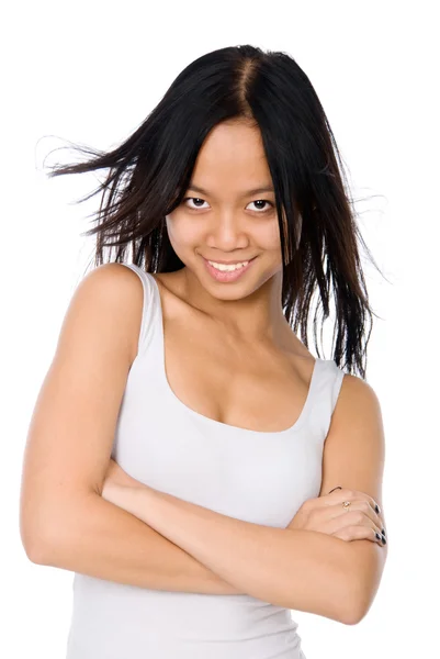 Asian girl smiles — Stock Photo, Image