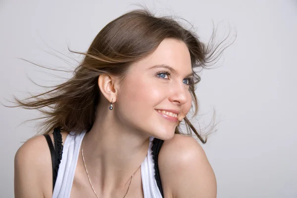 Closeup portrait of a happy young woman — Stock Photo, Image