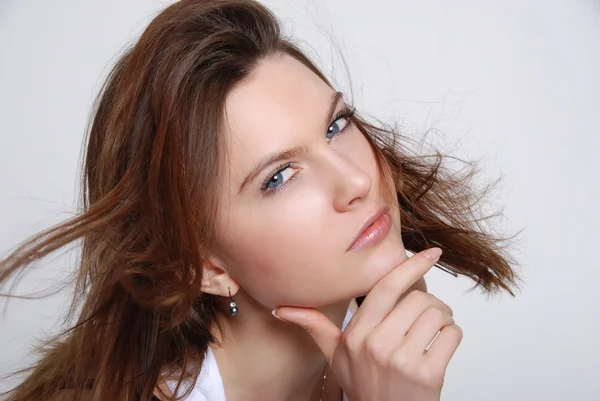 Closeup portrait of a happy young woman — Stock Photo, Image