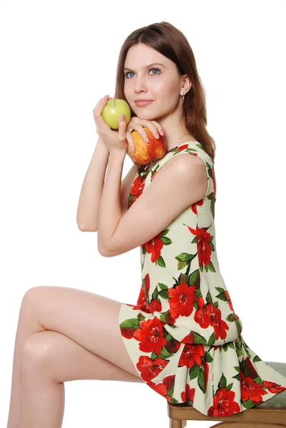 りんごの女の子 — ストック写真