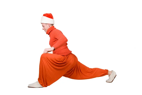 Santa Claus is making yoga — Stock Photo, Image