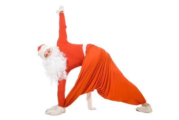 Papá Noel está haciendo yoga — Foto de Stock