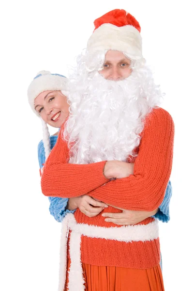 Santa Claus y la doncella de nieve — Foto de Stock