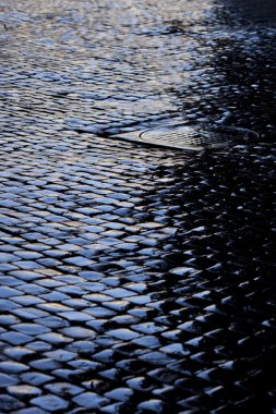 Cobbled street after rain clipart