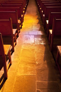 Aisle between pews clipart