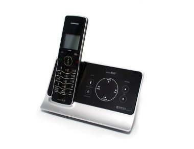 Isolated Black and Silver Cordless Phone clipart