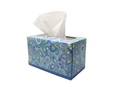 Isolated Blue Box of Tissues clipart