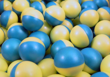 Blue and Yellow Paintballs clipart