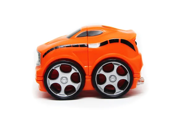 橙色玩具竞赛车配置文件 — 图库照片