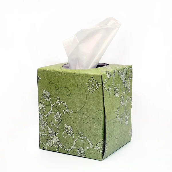 Isolated Green Tissue Box — Stok fotoğraf