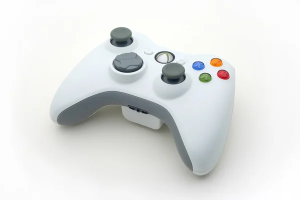 Controlador de jogos de vídeo branco em branco — Fotografia de Stock