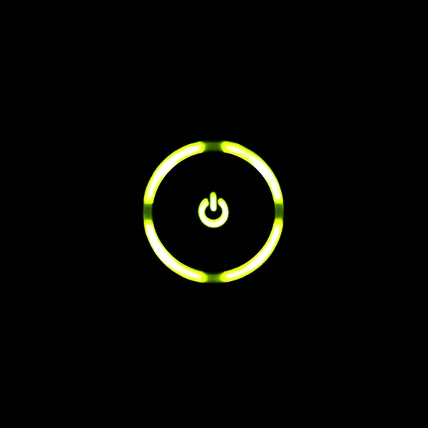 绿色 led 的电源按钮 — 图库照片