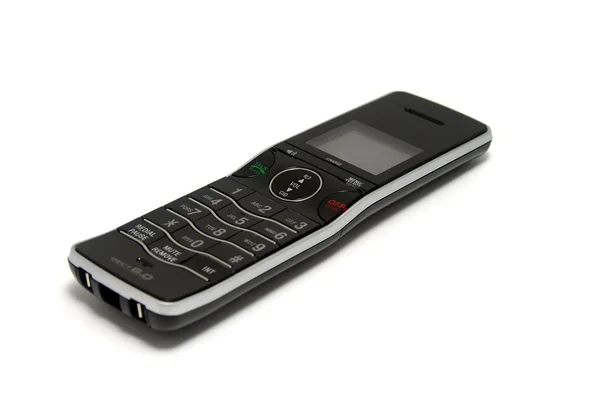 Изолированные черный и SilverCordless Телефон — стоковое фото