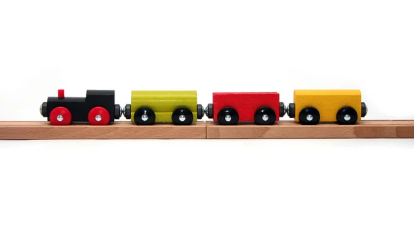 Comboio de brinquedo isolado — Fotografia de Stock