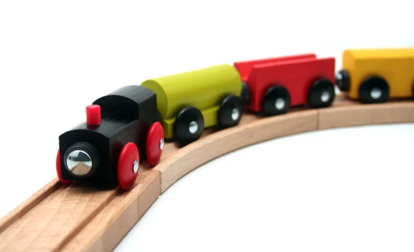 孤立的玩具火车 — 图库照片