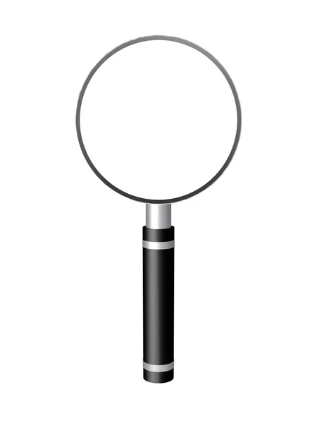 3 d のレンダリングの黒と銀の置かれた虫眼鏡 — ストック写真