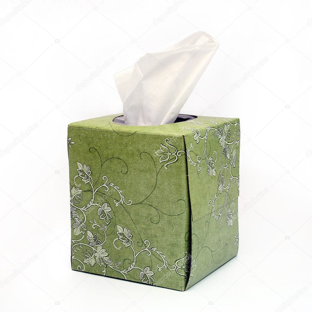 Isolated Green Tissue Box