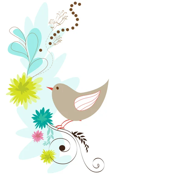 Illustration mit Vogel — Stockvektor