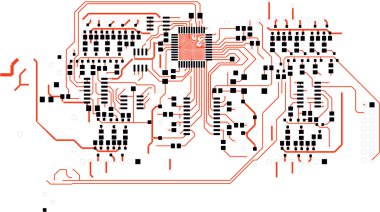 PCB electric scheme clipart