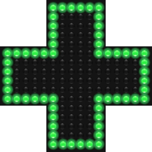 Farmacia croce LED — Vettoriale Stock