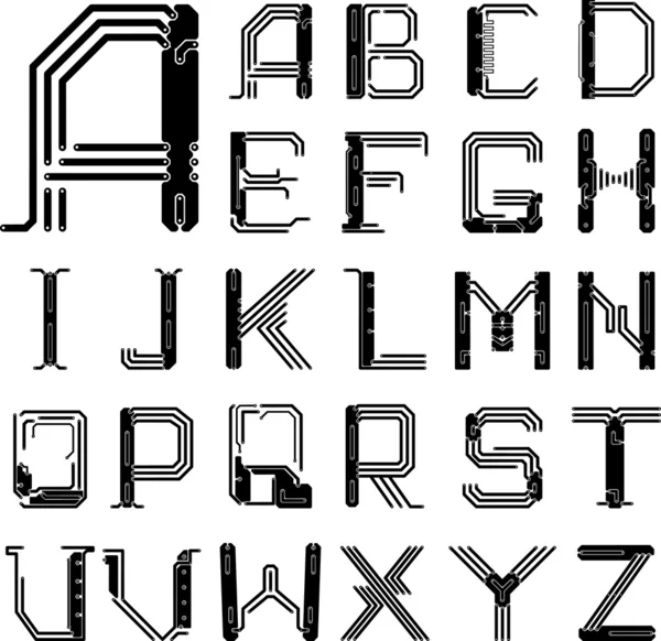 PCB lettertype — Stockvector