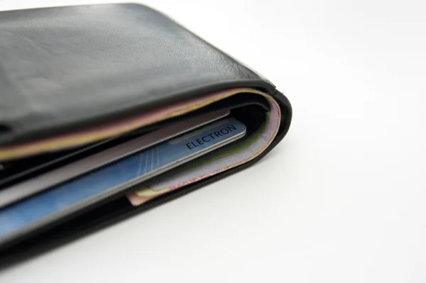 Wallet and money on a white background — Stock Photo, Image