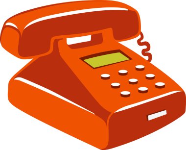 Vector illustration, telephone clipart